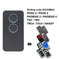 PHOENIX PHOX 2 4 PHOENIX2 PHOENIX4 PHOX2 PHOX4 TSC2 TSC4 TRC2 TRC4 TXC2 TXC4 HANDY Garage Door Remote Control 433.92MHz