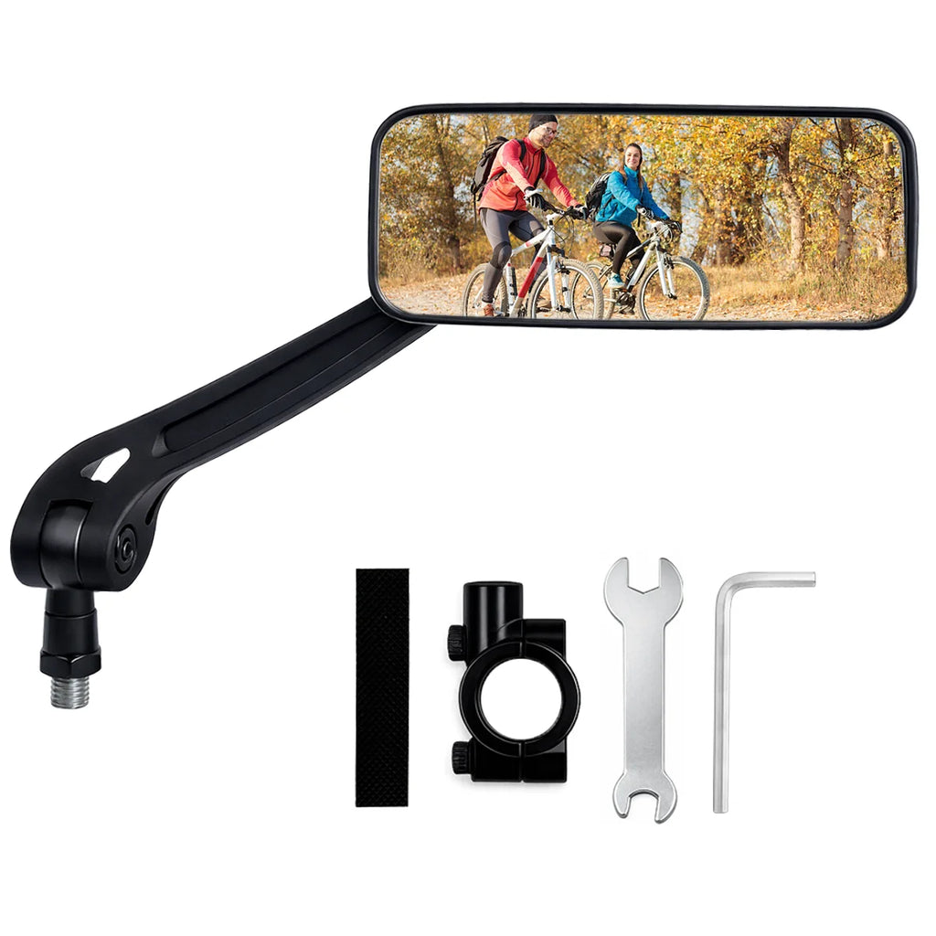 Pair of 360-Degree Rotating Bike Mirrors Scratch-Resistant Handlebar Mirrors for Safe Riding Rear View Glass Lens