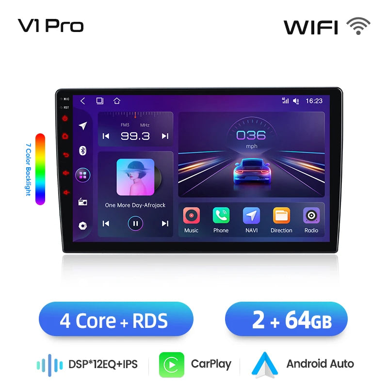 Junsun Wireless CarPlay Android Auto Car Radio For Skoda Fabia Mk2 (5J) 2007-2014 Built-in Cooling Fan Android GPS Navigation Multimedia Player WiFi DSP RDS BT SWC IPS Touch Screen Autoradio Video Player Head Unit Stereo