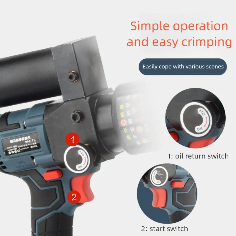 10-240mm Rechargeable Electric Hydraulic Wire Clamp Nippers SL240 Nose Brushless Motor Terminal Crimping Tool for Electricians