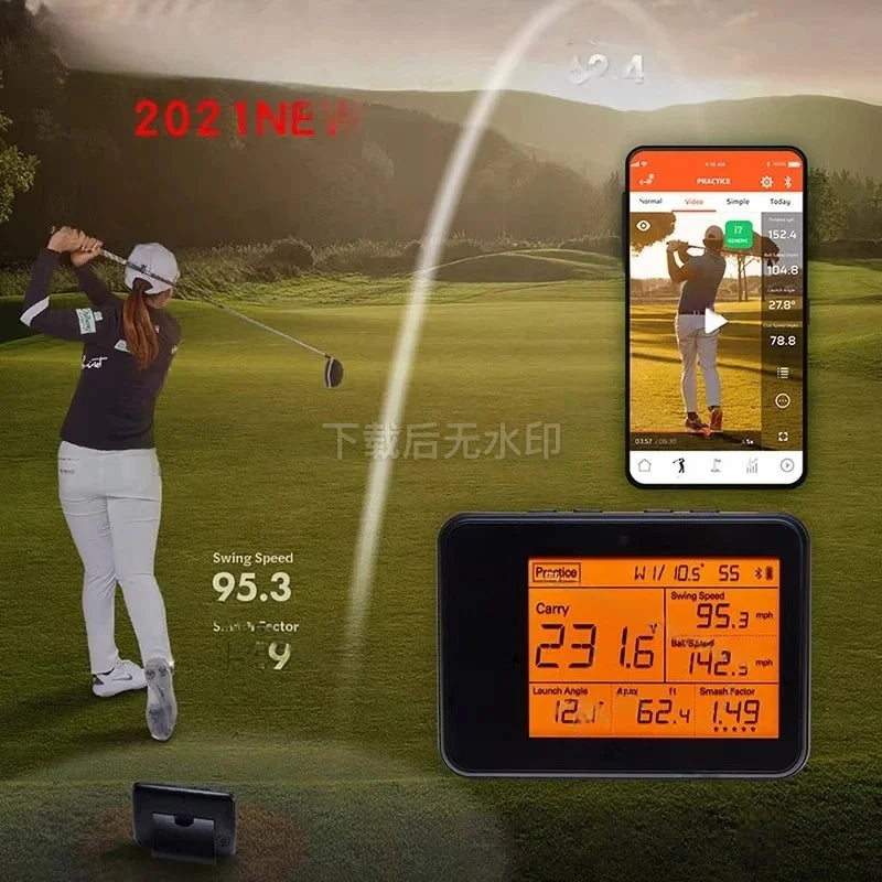 Portable Golf Swing Action Data Analyzer LCD Display Swing Speed Launch Monitor
