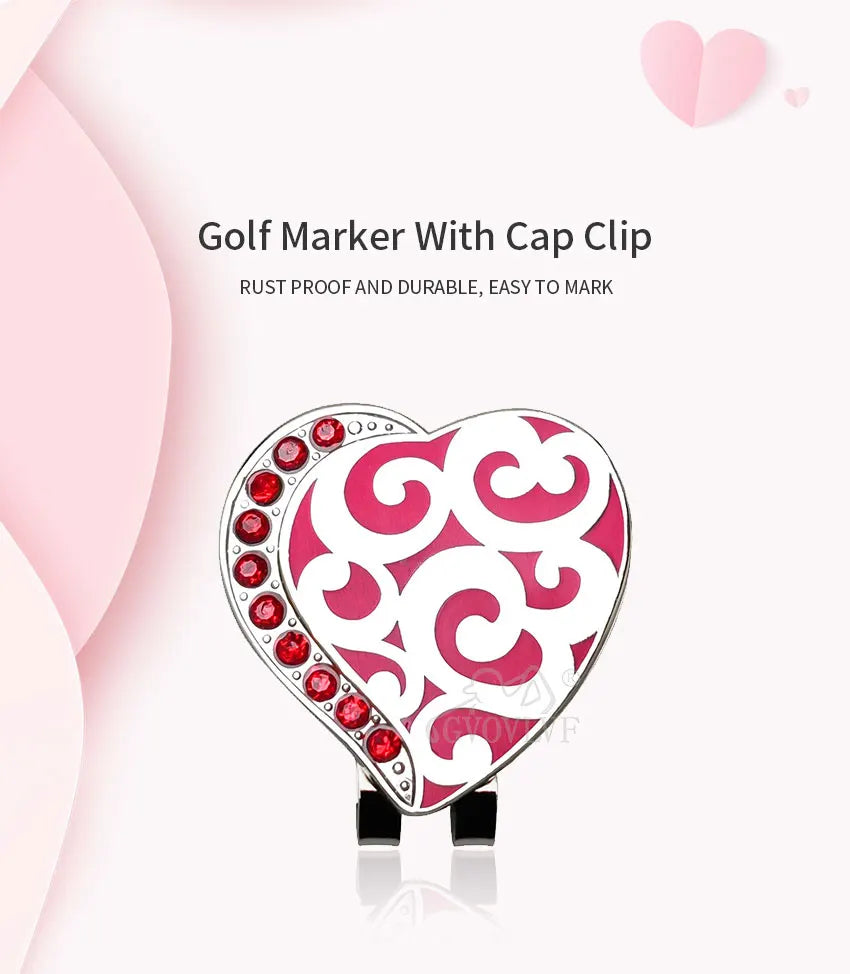 1pc Golf Bling Golf Ball Marker with A Standard Magnetic Hat Clip Gift for Women Golf Accessories Easily to Golf Cap New