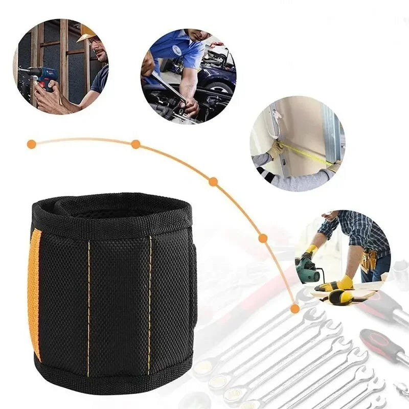 Five Rows of Ten Magnets Magnetic Wristband for Holding Screws,Nails,Drilling Bits,Wrist Tool Holder Belts with Strong Magnets