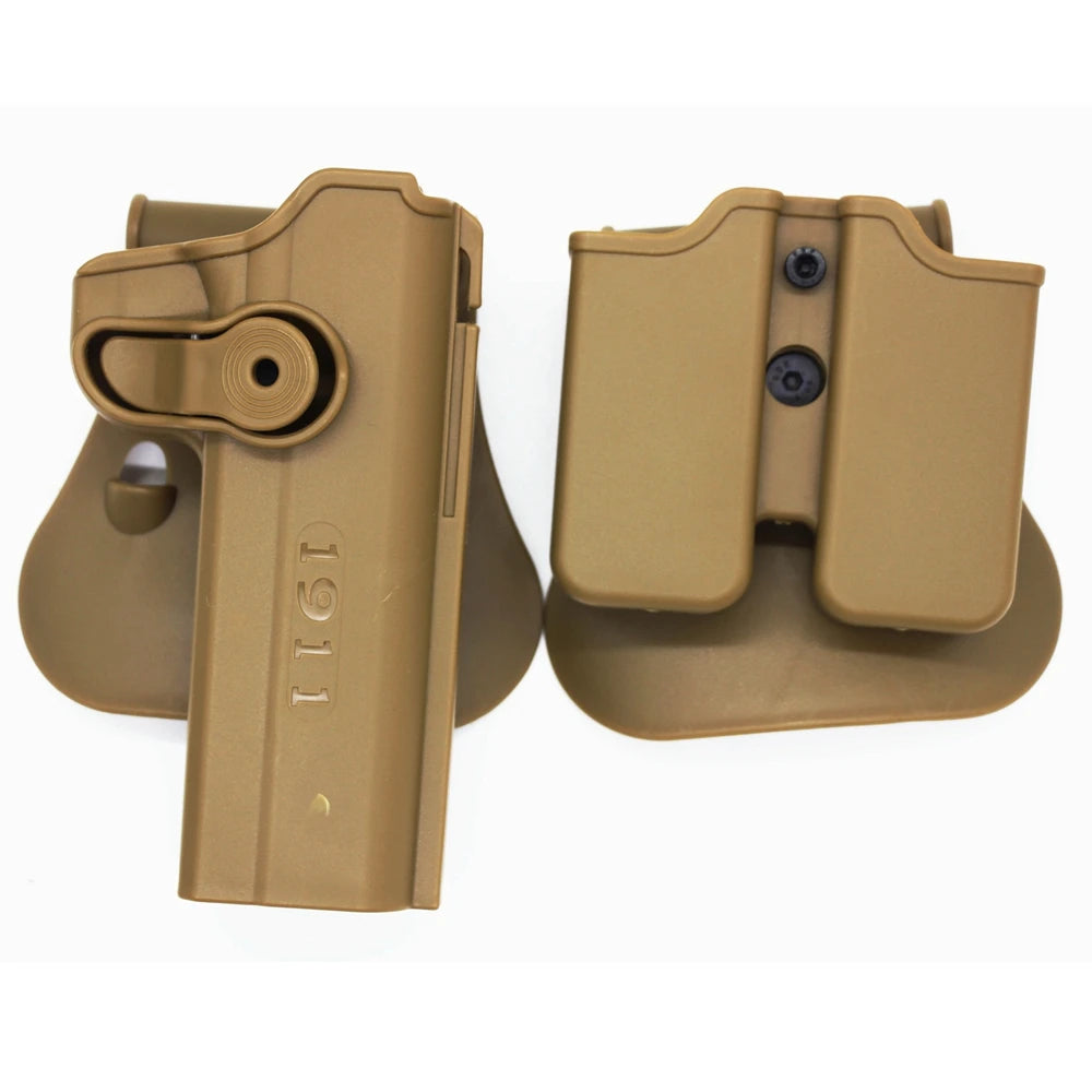 1911 Tactical Gun Holster with Double Magazine Pouch Pistol Holster Belt Holster Gun Paddle Carry Case For colt 1911 accessory