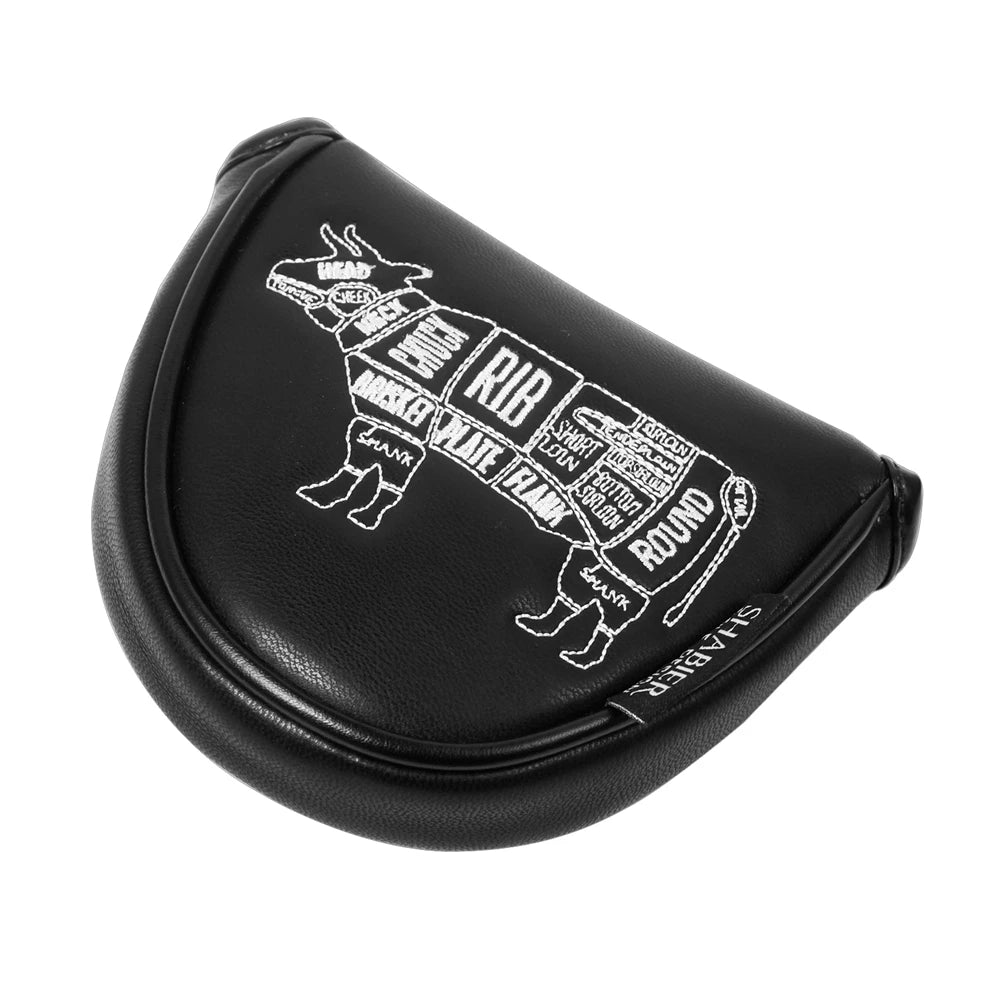 Black PU Leather Magnetic Closure BBQ Design Golf Mallet Putter Headcover Covers