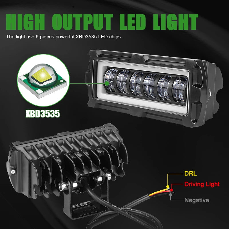 4 inch 5 inch 7D Angel Eye LED work Light Bar Offroad 4x4 Spotlight Fog Lamp 12V 24V Driving Work lamp DRL for Truck SUV ATV