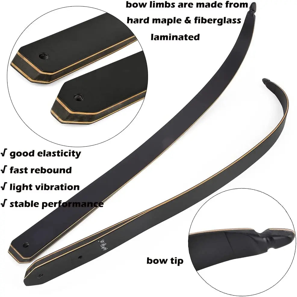 60 Inch Archery Takedown Recurve Bow F171A for Adults/Youth 30-60Lbs American Hunting Bow Magnesium Alloy Metal  Right Handed