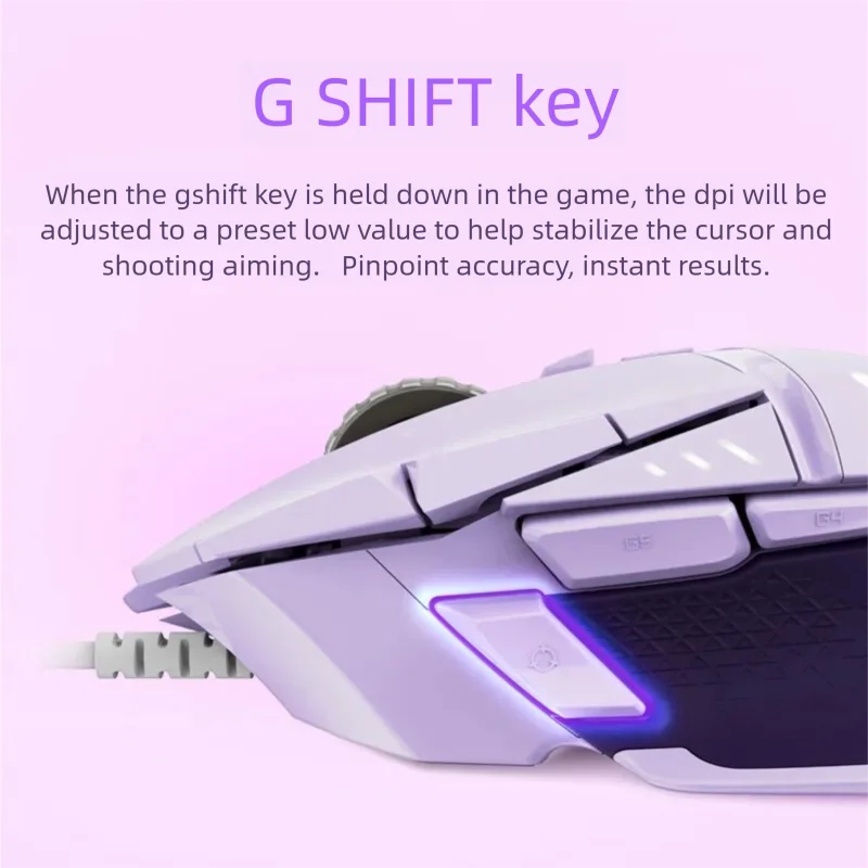 New Logitech G502 HERO Wired Mouse Pink Gaming Mouse 25600DPI Esports Mouse RGB Nebula Series