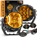 AUXBEAM 3 Inch 108W LED Side Shooter White Pod Lights with Amber DRL LED Driving Light for ATV UTV SUV Off Road