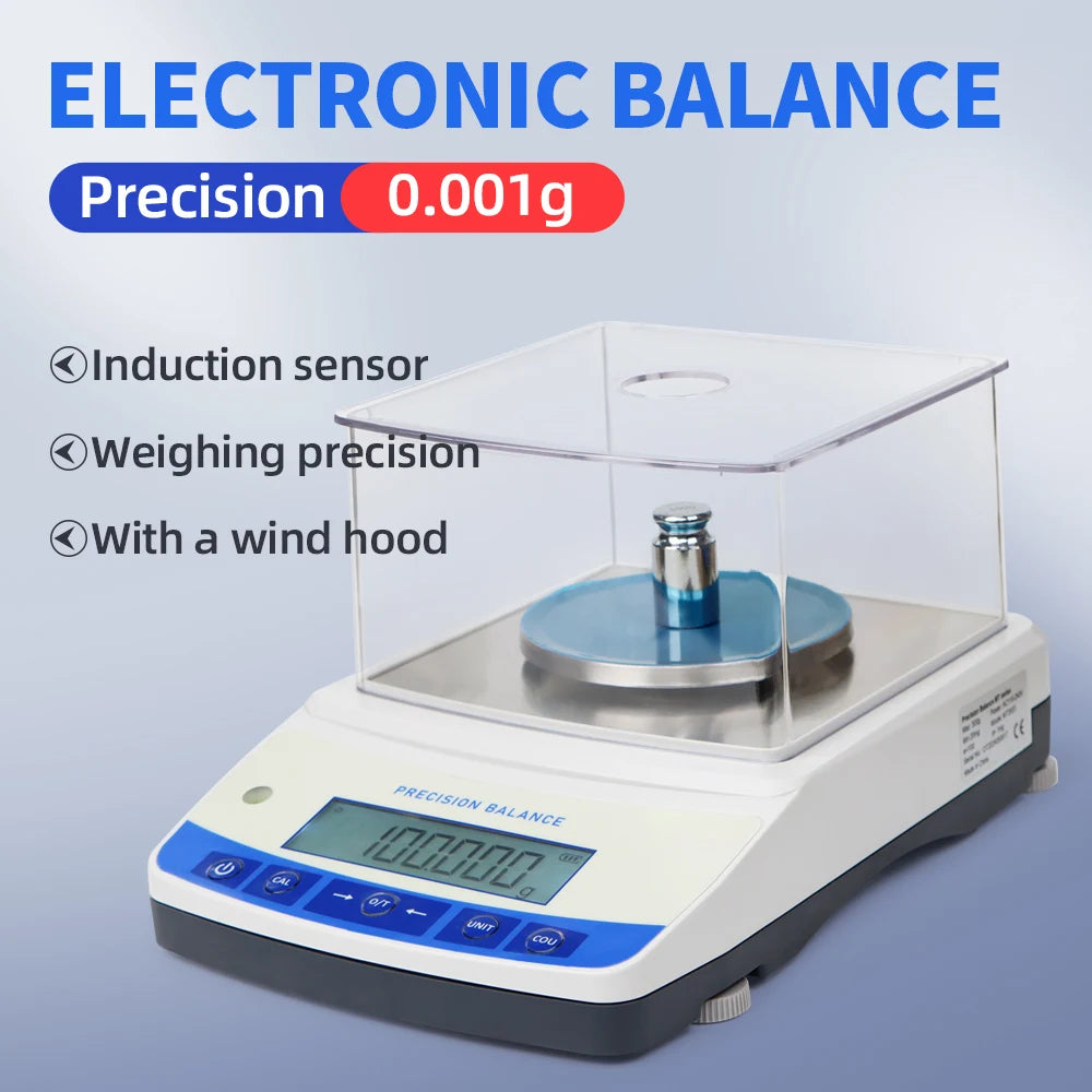 Lab Scale 500g 0.001g High Precision Electronic Balance Digital Analytical Balance Jewelry Scale with Windshield Balance Scale