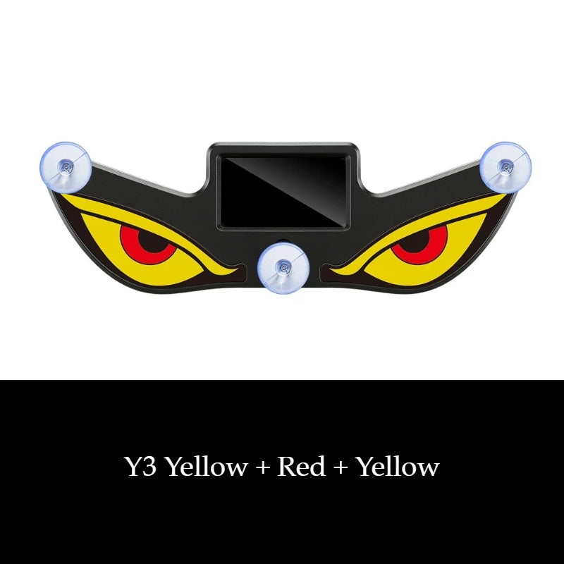 1Pc LED Dynamic Expression Neon Light, Car Solar Devil Eye Light, Rear Window Anti-Rear-End Warning Light