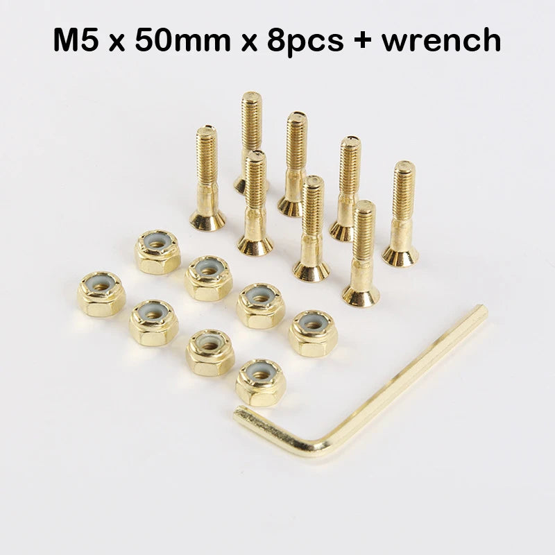 Skateboard Trucks Screws M5x25/29/32/38/44/50mm Mounting Bolts Anti-rust Durable Bridge Nails Nuts Skateboard Truck Wheel Repair