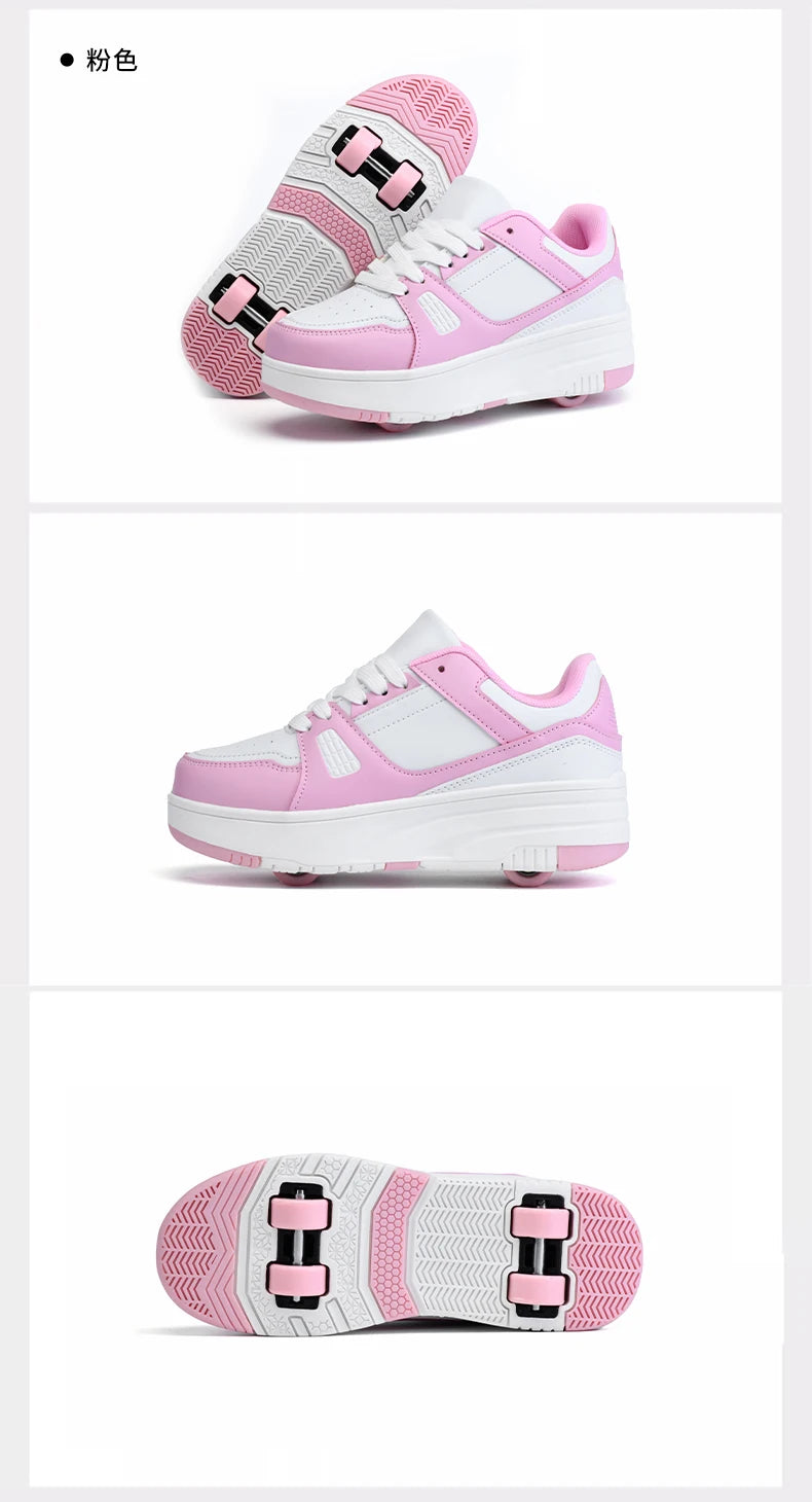 Children's Roller Skate Shoes Student Inline Skating Shoes Girls 4-Wheel Deformation Boy's Skating Shoes