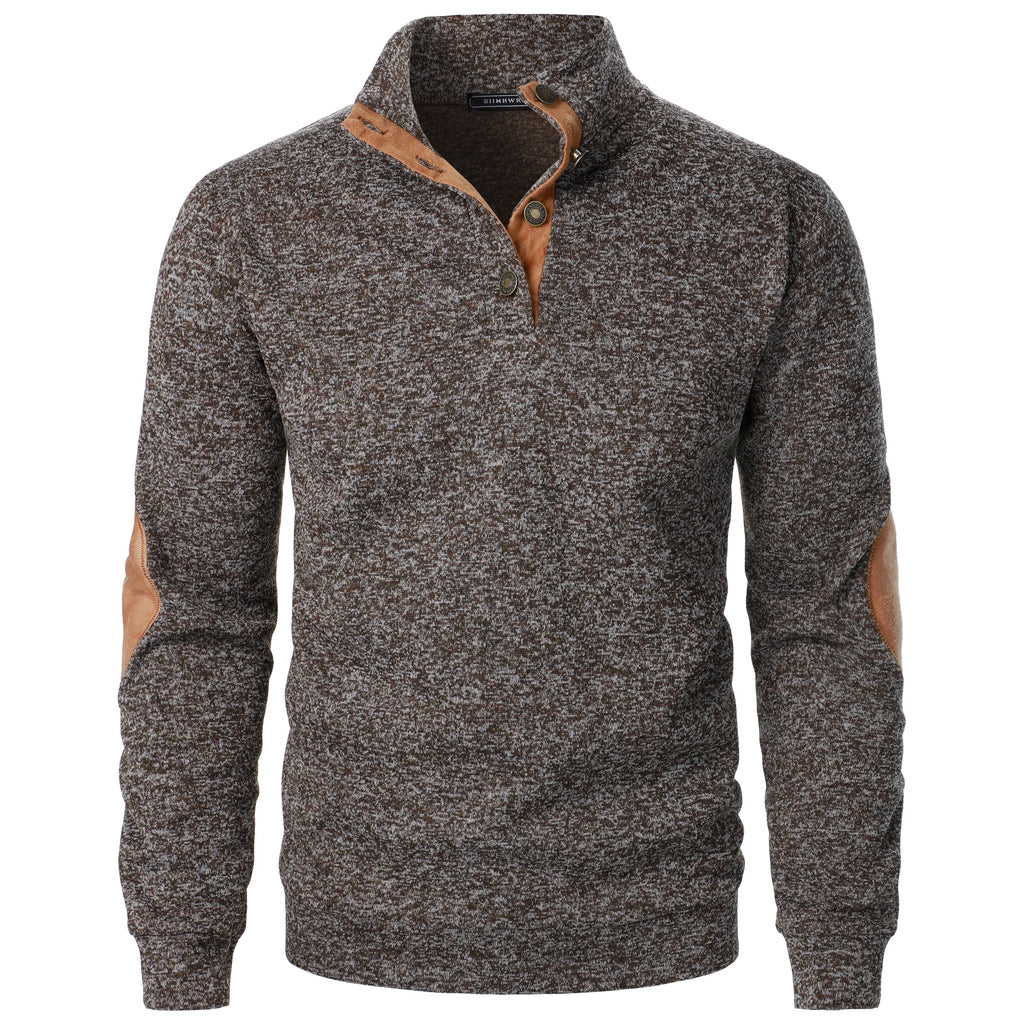 Autumn and winter men's stand collar long sleeve casual knitted sweater top