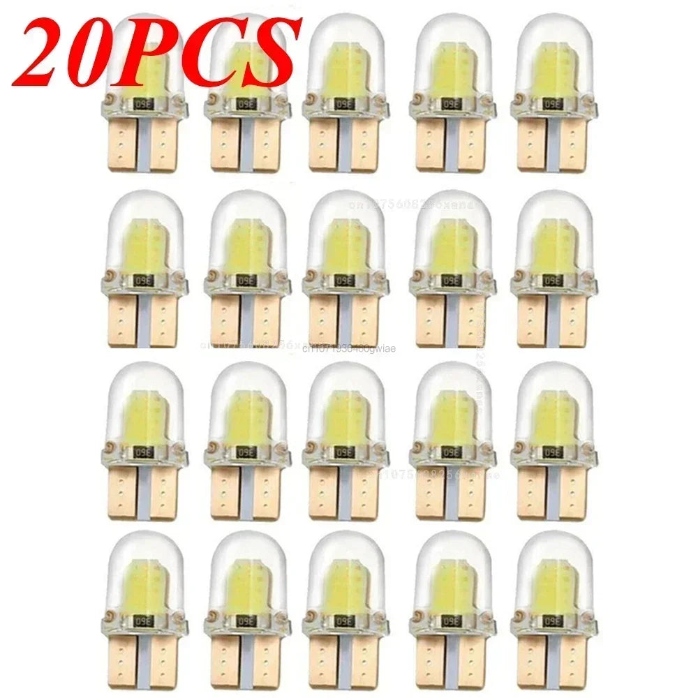 10pcs Car Interior Lamps T10 194 168 W5W COB 4 SMD LED CANBUS Silica Bright White Clearance License Light Bulbs Car Lights