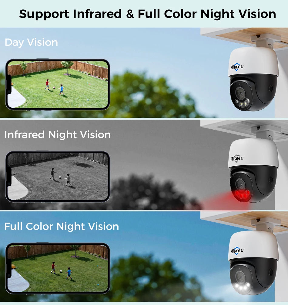Hiseeu 5MP 4K 8MP POE PTZ IP Camera Night Vision Waterproof Security Video IP Camara Onvif Security CCTV Camera H.265