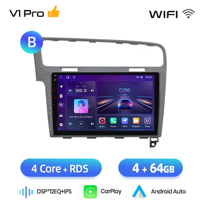 Junsun AI 4G LTE Wireless CarPlay Android Auto Car Radio For VW Volkswagen Golf 7 2013 2014 2015-2017 GPS Navi BT DSP RDS FM