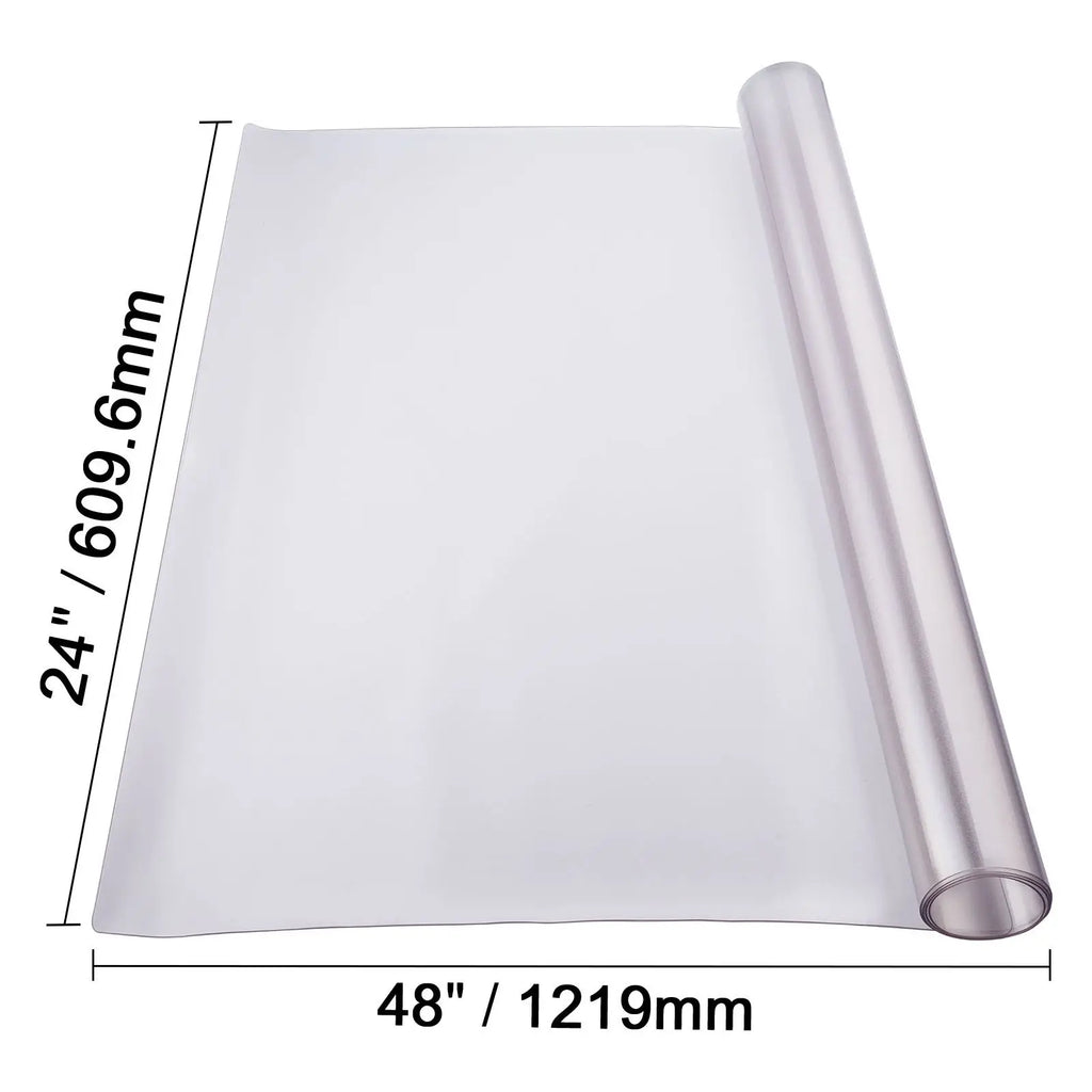 24 X 48 Inch Frosted PVC Desk Mat 1.5 mm Thick Plastic Table Cover Waterproof Easy Cleaning Rectangular Table Protector