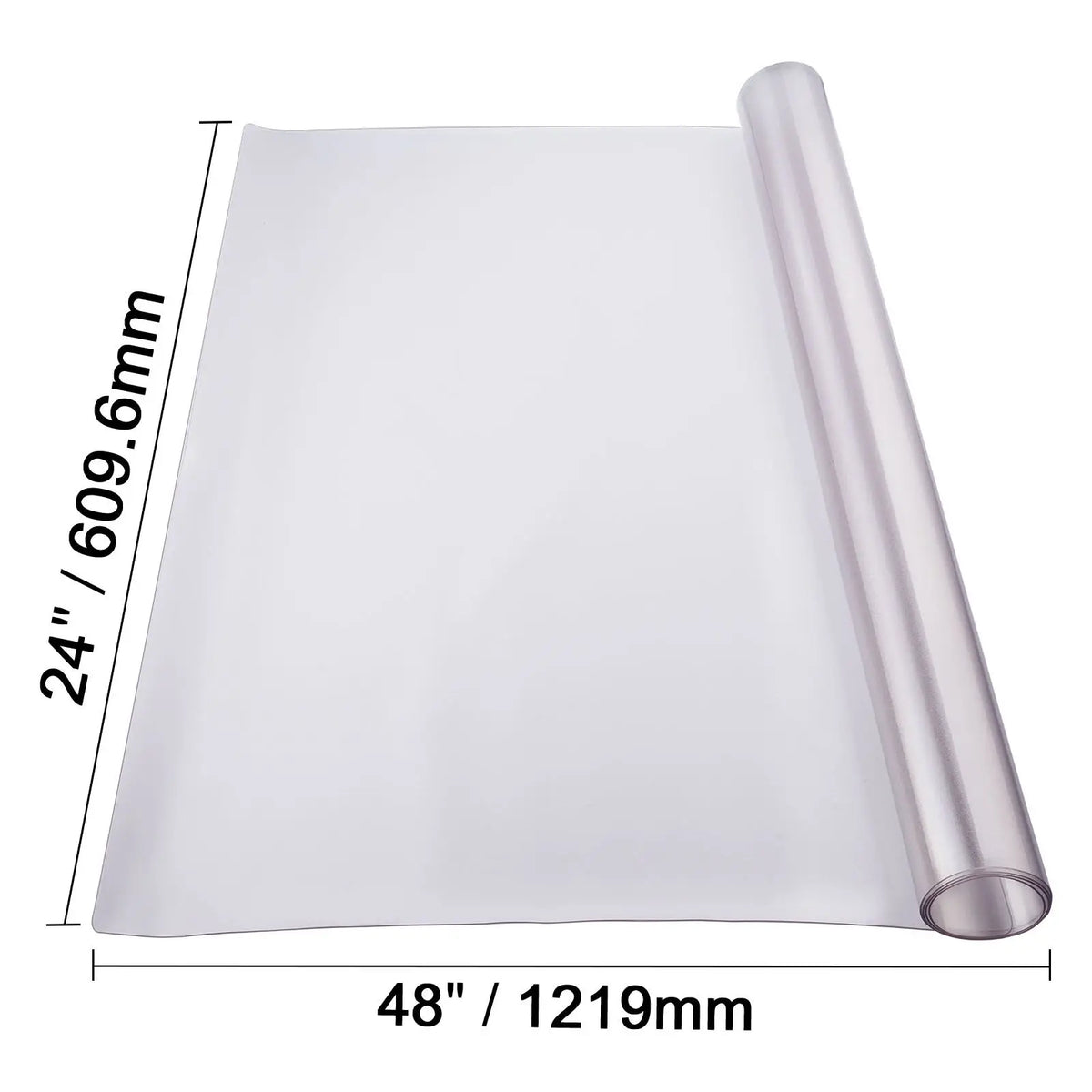 24 X 48 Inch Frosted PVC Desk Mat 1.5 mm Thick Plastic Table Cover Waterproof Easy Cleaning Rectangular Table Protector