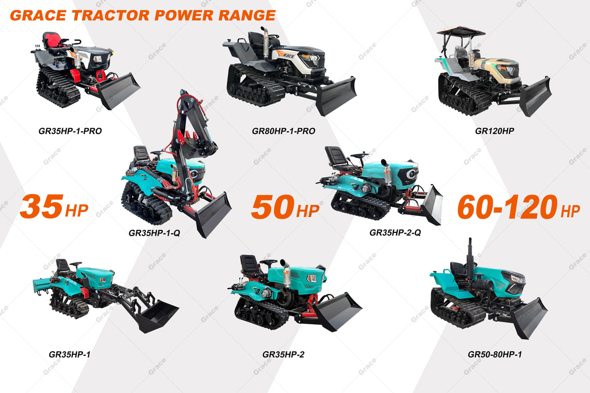35HP Diesel Crawler Tractor EPA Approved Garden Cultivator With Excavator Parts For Farm & Orchard