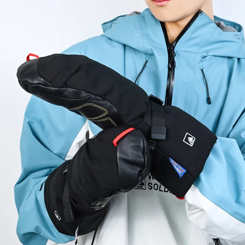 Professional Down Skiing Gloves With Winter Touch Screen Thickened Velvet Wear-Resistant Windproof Waterproof Skiing Gloves