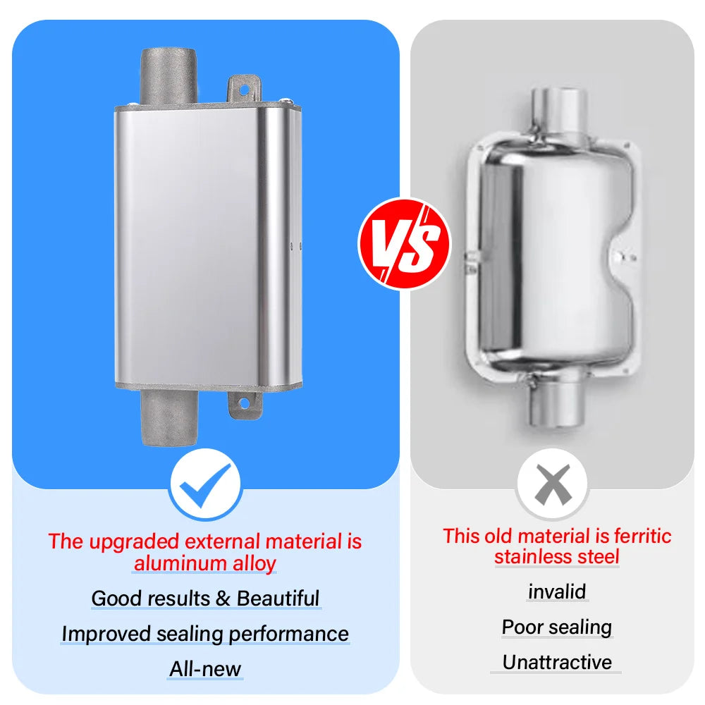 24mm Muffler Silencer S Curved Air Diesel Parking Heater Exhaust Pipe Aluminum Alloy Small Medium Large for Weibost Eberspach