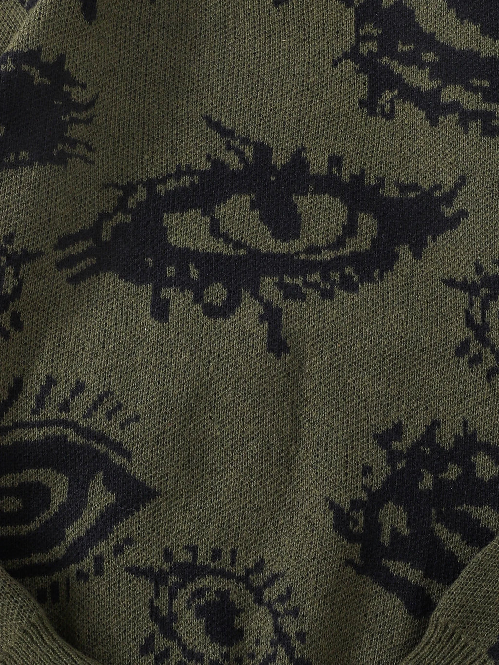 New Popular Autumn and Winter Abstract Eye Jacquard Pattern Pullover Sweater Casual Round Neck Knitted Men's Pullover