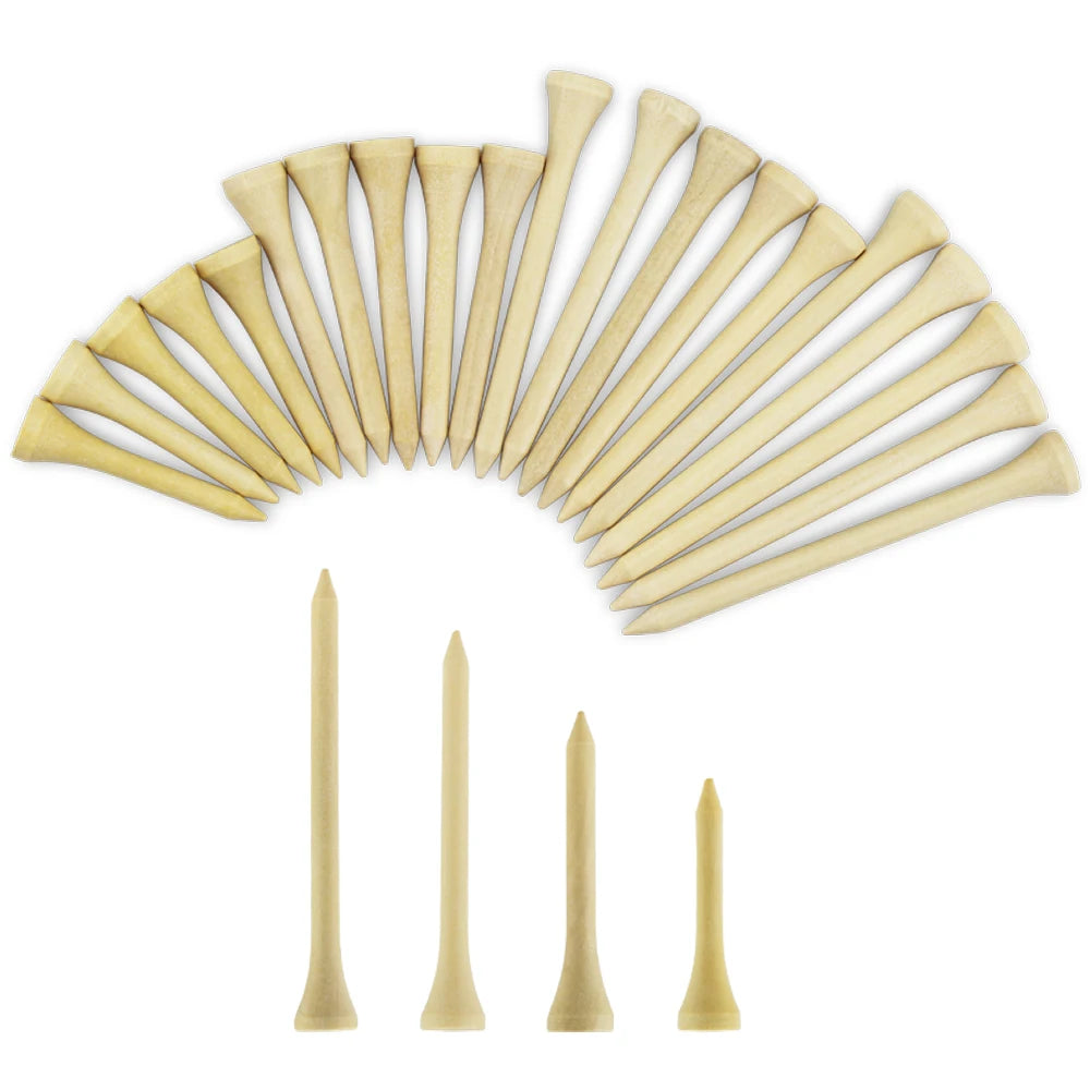 100 Count Wood Golf Tees Wooden Tee Golf Ball Holders Length 42mm 54mm 70mm 83mm Evironment-friendly Tee Micro Head Golf Tee