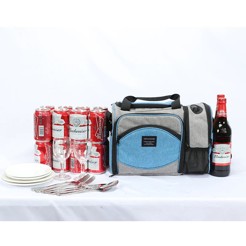 Insulated Lunch Bag Waterproof Large Thermal Food Container Adjustable Shoulder Strap Thickened Lunch Box for School Bag
