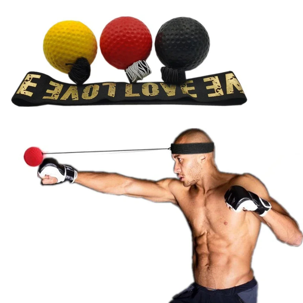 New Set Boxing Speed Ball Head-mounted PU Punch Ball MMA Sanda Training Hand Eye Reaction Home Sandbag Fitness Boxing Equipment