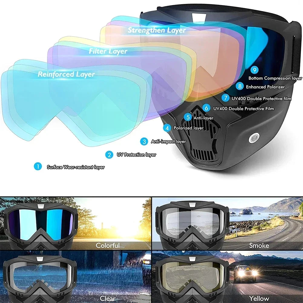 Goggles Full Face Hd Transparent Fog-proof Sand-proof Electric Welding Protective Glasses Versatile Breath-proof Windproof Mask