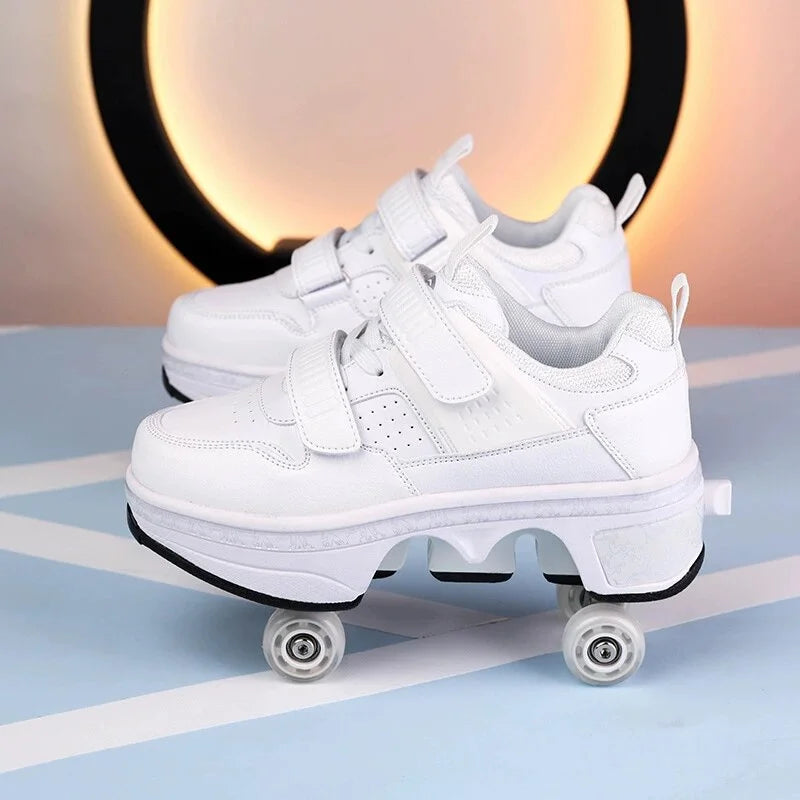 New Deformation Parkour Shoes 4 Roller Skating Shoes Kids Adults Unisex Sneakers Street Urban Fitness FSK Quad Skating Shoes