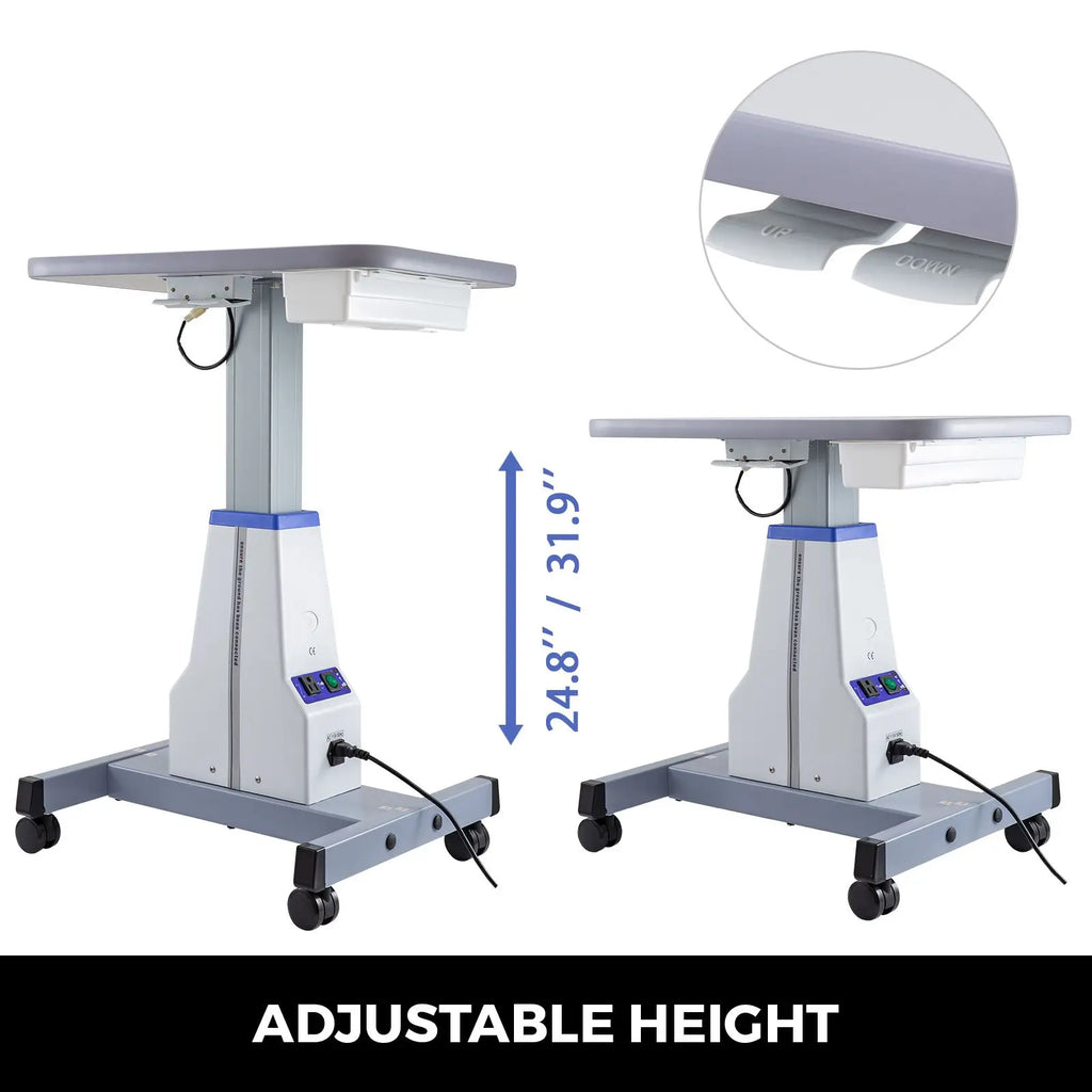 Optical Electric Motorized Lift Table with 4 Wheels Adjustable Height for Hospital Instruments