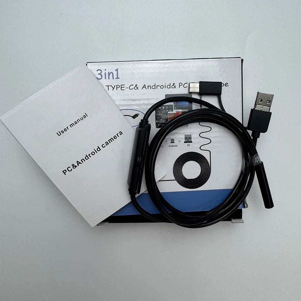 7.0MM Type-C Endoscope Camera IP67 Waterproof with 6 Adjustable LEDs USB Android Flexible Inspection Borescope for Phone PC
