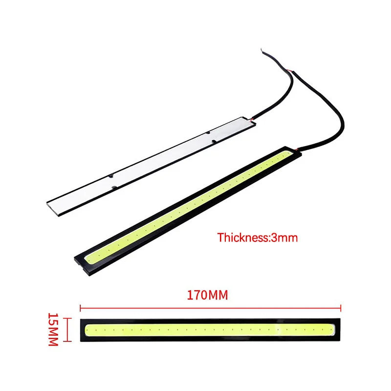 1pc 17cm COB DRL LED 12V 6000K Waterproof Daytime Running Light Auto Strip Light Car COB Fog Lamp Car Styling Led DRL Lamp