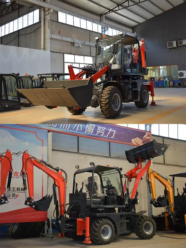 Backhoe Loader Free Shipping Excavators Machine Digger Front Loader 3 Ton Mini Excavator Bagger Garden Mini Loader B Customized