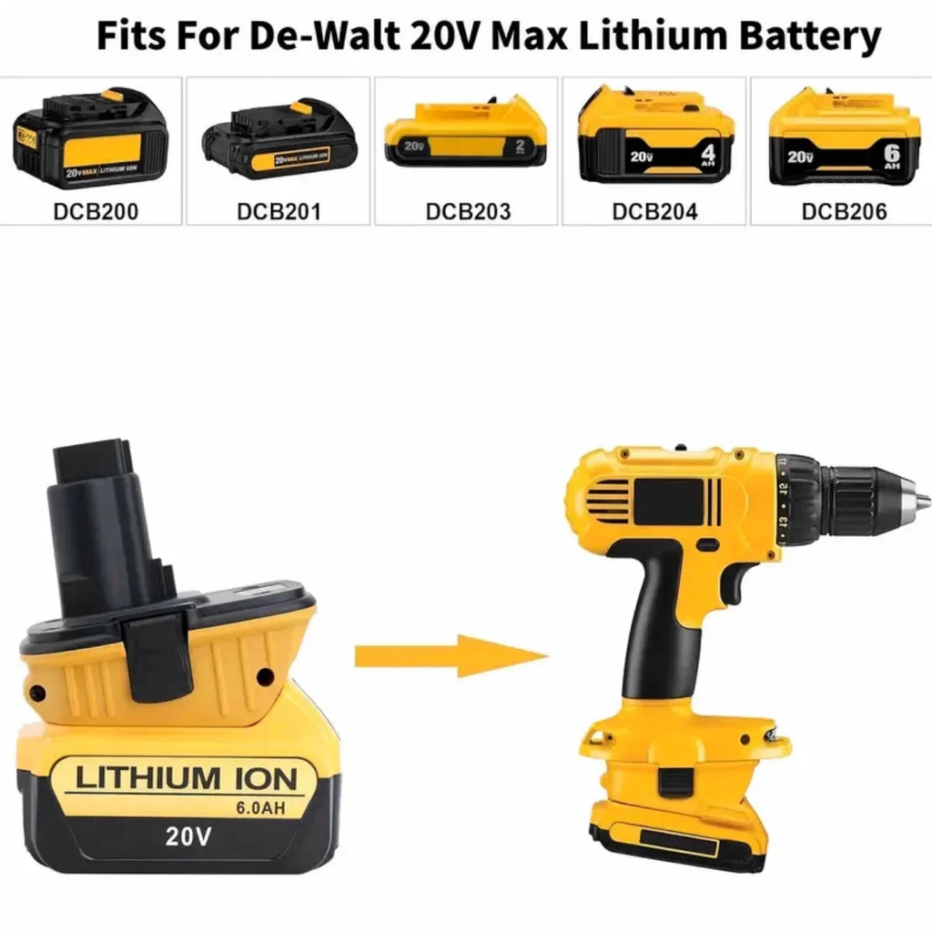 New Electric Drill Tool Lithium Battery Adapter for Dewalt DCA1820 18V/20V Multi-functional Nimh Battery Power Converter