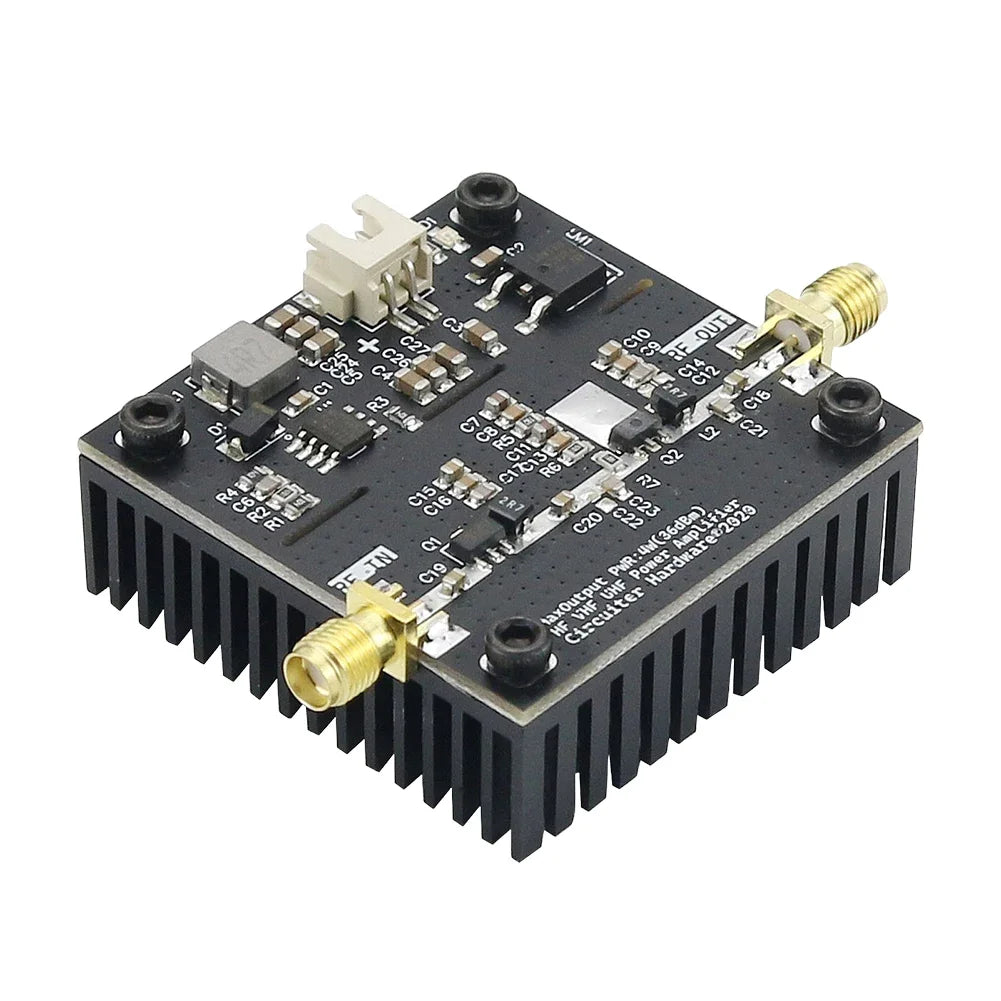 0.5-800MHz RF Power Amplifier HF VHF UHF RF Transmitter power amplifier DC15-30V 15W 40dB Gain For Ham Radio RF Amplifier Module