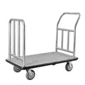 Deluxe 750 LBS Load Capacity Hotel Luggage Cart with Grey Carpeted Deck and Removable Front Frame Luxury Valet Truck Design