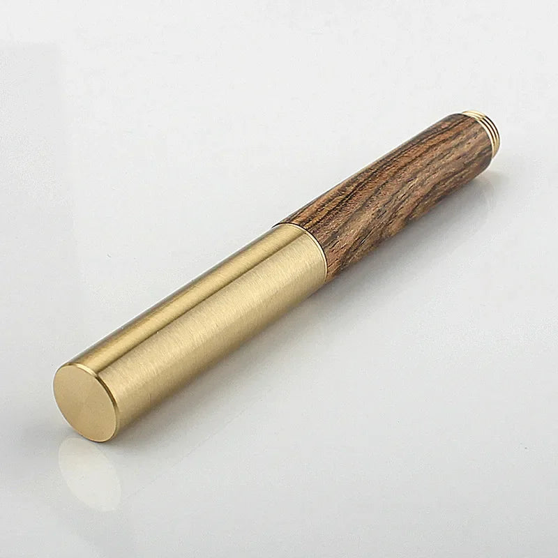 Exquisitely Designed Portable Pocket Vintage Mini Lipstick Pen Brass Solid Wood Materials Stationery Gifts Office Supplies