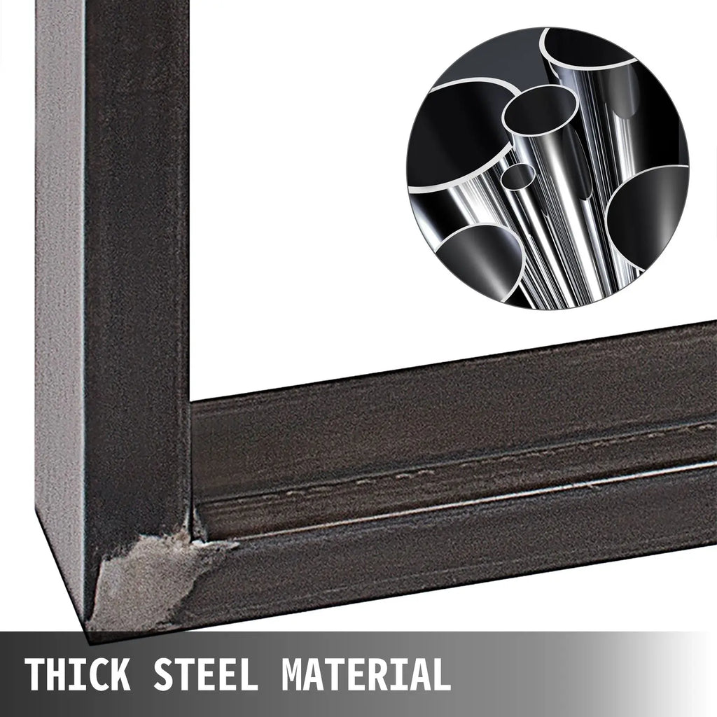 Set 2 Heavy-Duty 28FT Height 23FT Width Metal Table Legs 3.1\" Square Box Section Dining Table Legs 28FT Height 23FT Width Metal