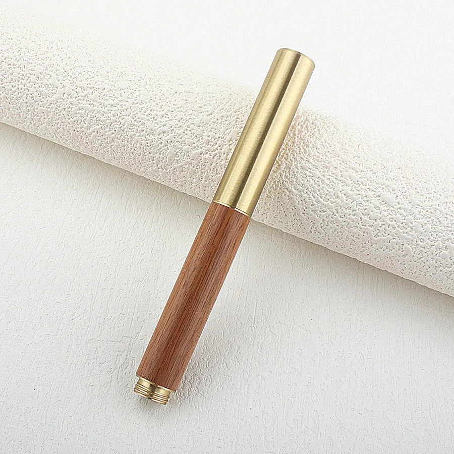 Exquisitely Designed Portable Pocket Vintage Mini Lipstick Pen Brass Solid Wood Materials Stationery Gifts Office Supplies