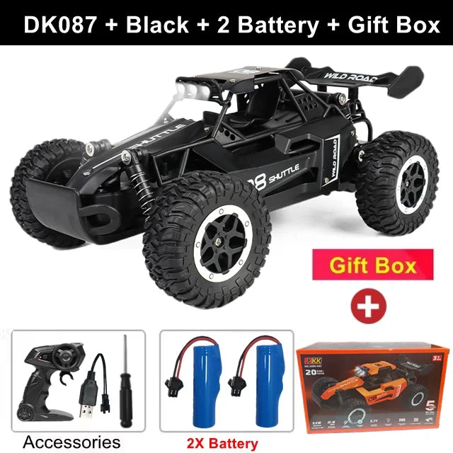 Oike Remote Control Car RC Drift Racing Vehicle Off Road Alloy 2.4G Radio High-Speed Trucks With LED Light Climbing Gift Kid Toy