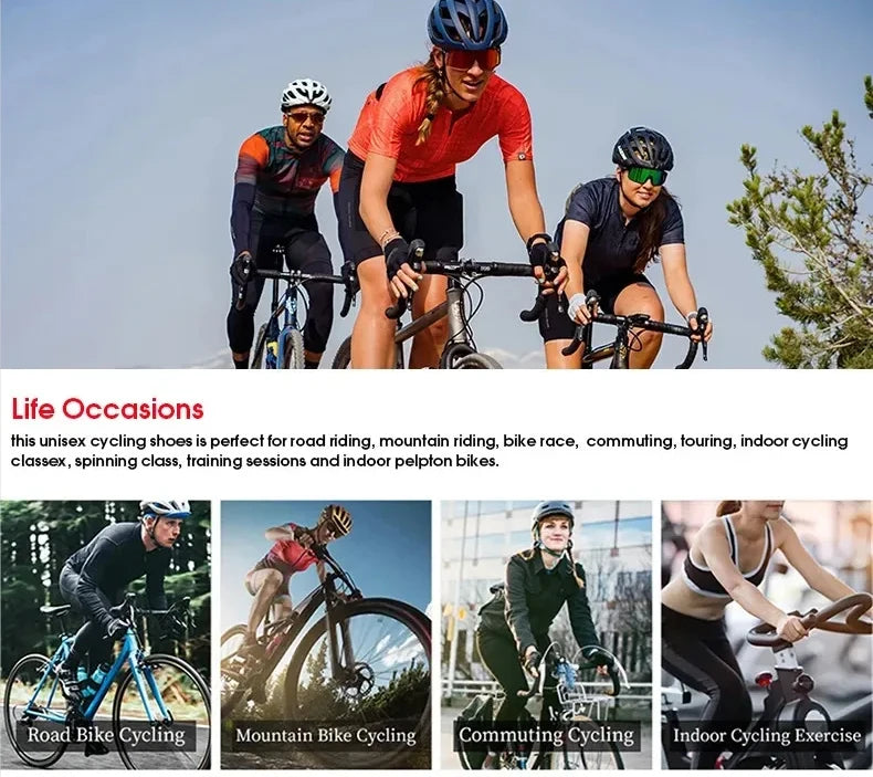 New Men Cycling Sports Shoes Outdoor MTB Shoes PU Leather Breathable Lightweight SPD Lock Shoes Women Racing Pedal Bicycle Shoes