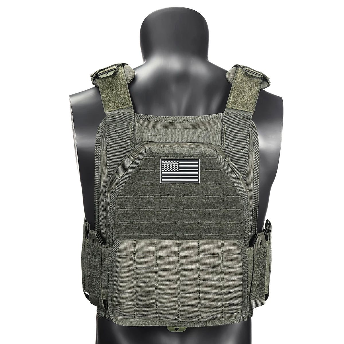 Outdoor Training Tank Top Triple Chest Item Pack MOLLE Extended Training Vest (Including US Flag)