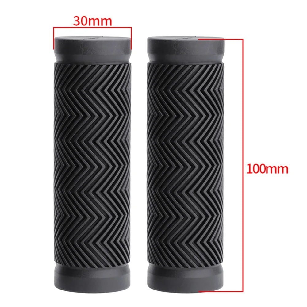 100mm 130mm Rubber Grips Bicycle Grip Bike Handlebar Grips MTB Mountain Bicycle Scooter Black Grip Suitable Diameter 22.2-25.4mm