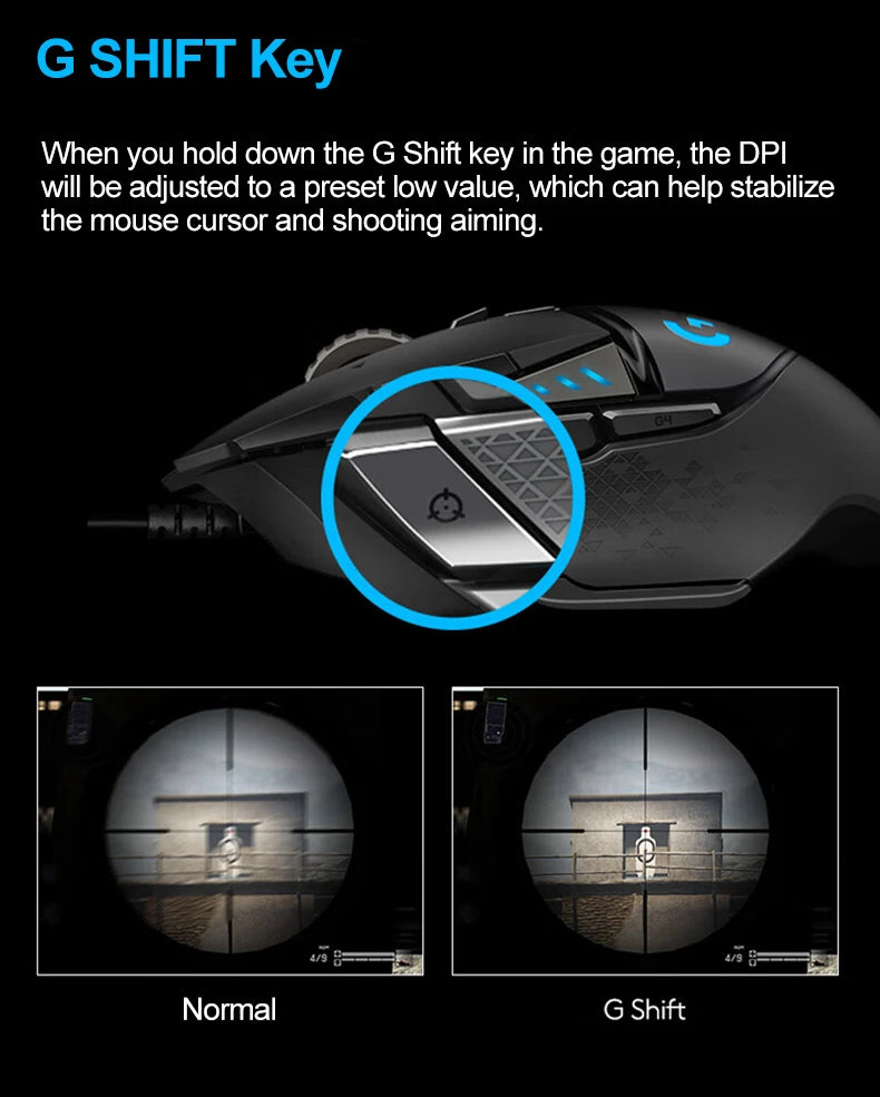 New Logitech G502 HERO Wired Mouse Pink Gaming Mouse 25600DPI Esports Mouse RGB Nebula Series