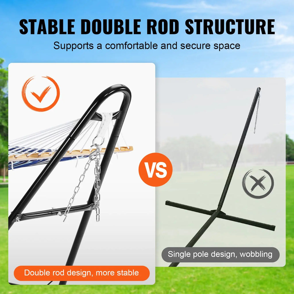 Universal 2-Person Hammock Stand Heavy Duty 550 Lbs Adjustable for 8-13 ft Hammocks Portable Outdoor Stand