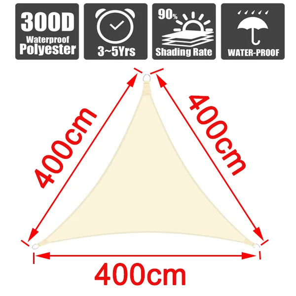 Outdoor Awnings Waterproof Sun Shade Sail Garden Canopi For Terrace Car Canvas Awning Rectangle Pool Sun-Shelter Sunshade Sail