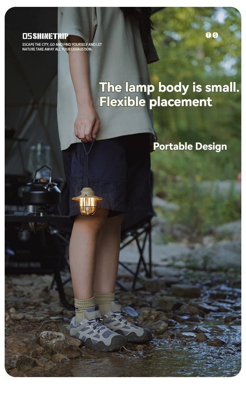 USB Rechargeable LED Camping Lantern Small Drop Light - Portable Campsite Atmosphere Lamp for Hanging Tent & Outdoor Activities